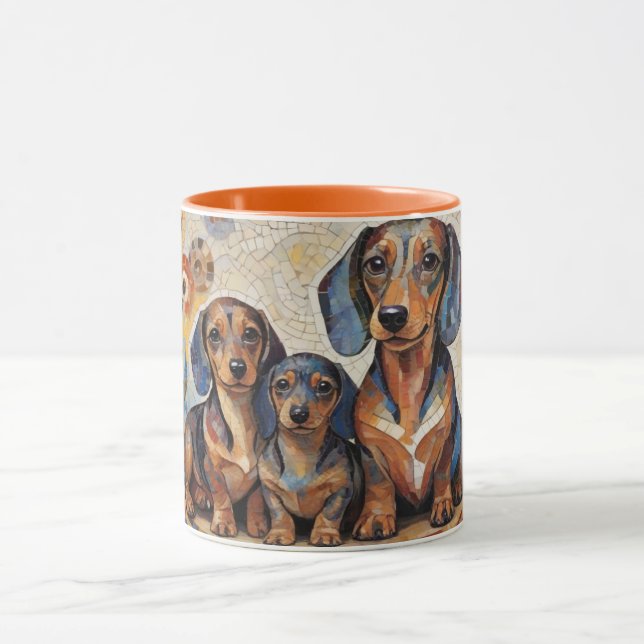 Taza Mosaic Dachshund Coffee Mug (Centro)