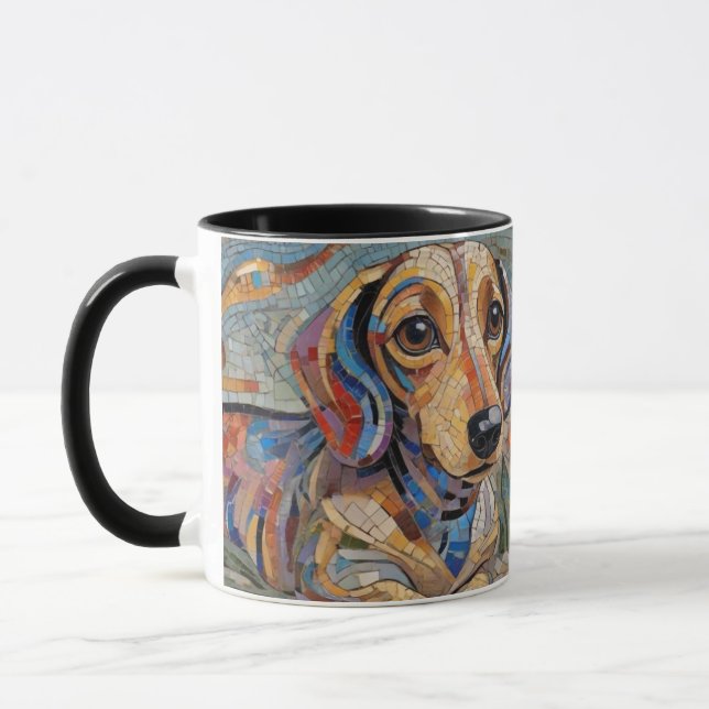 Taza Mosaic Dachshund Coffee Mug (Izquierda)