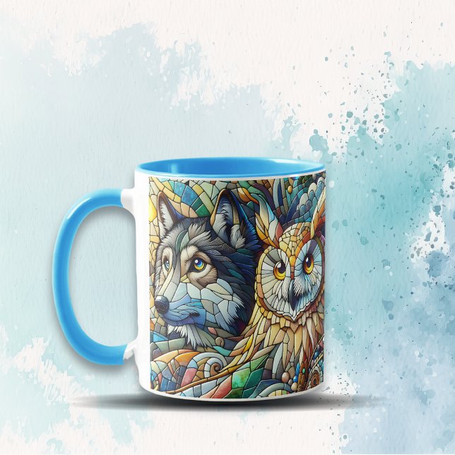 Taza Mosaic Tile Wolf y Owl (Subido por el creador)