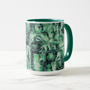 Taza Mosaico de imagen abstracto rústico tallado en ton