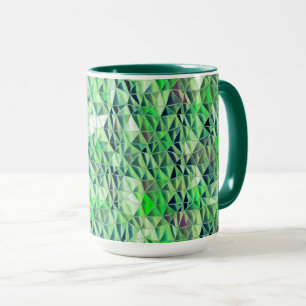 Taza Mosaico en triángulos verdes con tonos degradados