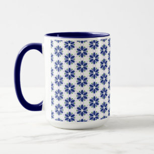 Taza Mosaico floral azul de la marina