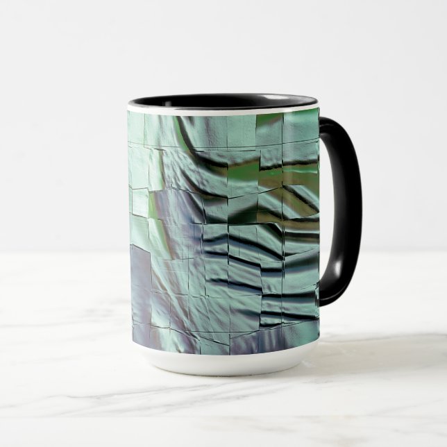 Taza Mosaico verde grisáceo con suave esculpido y satin (Anverso derecho)