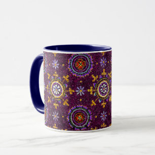 TAZA MOSAICOS DE RAVENNA BYZANTINE, ESTRELLA, PURPLE ST