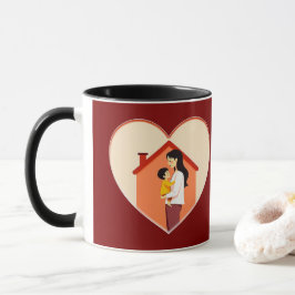 Taza Mother and Child Love Illustration – Warm Family