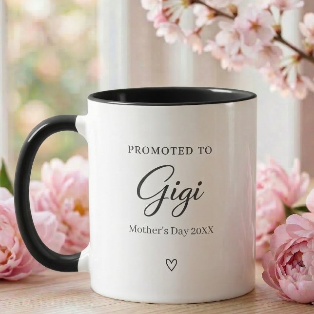 Taza Mother’s Day Pregnancy Reveal Gift for Gigi (Mother's day Promotes to Gigi  Mug  )