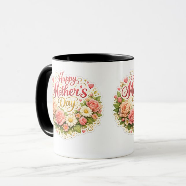 Taza Mother's Day elegant floral 2 to (Anverso izquierdo)