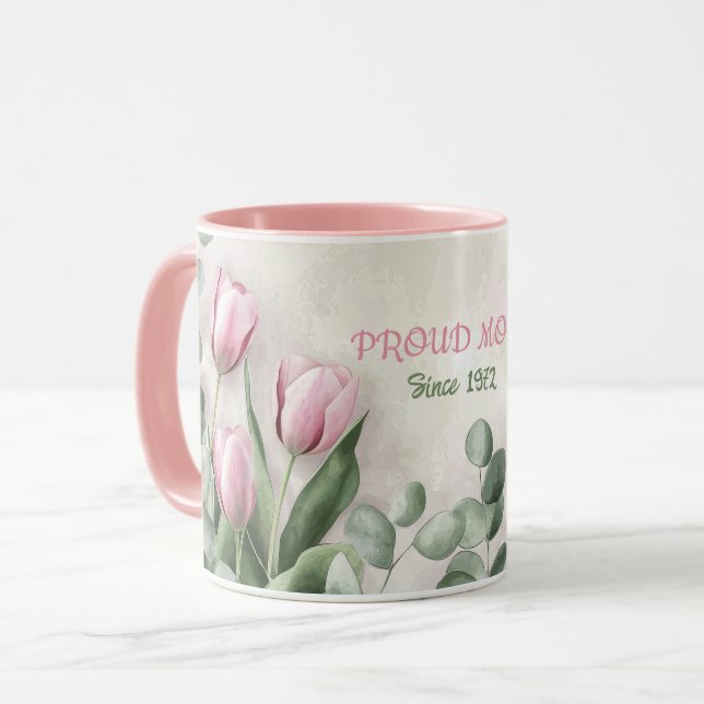 Taza Mother's Day Mug Text "MOM" "Since 1972" (Anverso izquierdo)