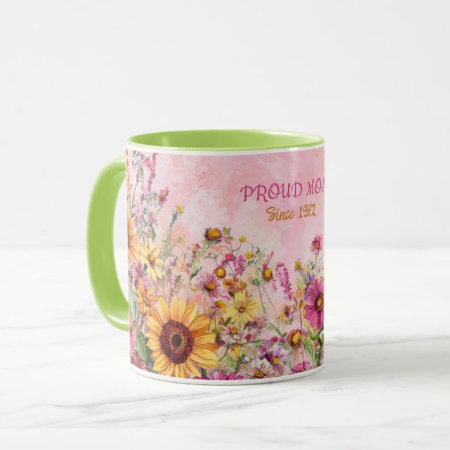Taza Mother's Day Mug Text "MOM" "Since 1972" (Anverso izquierdo)
