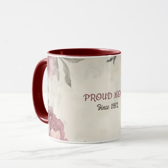 Taza Mother's Day Mug Text "MOM" "Since 1972" (Anverso izquierdo)