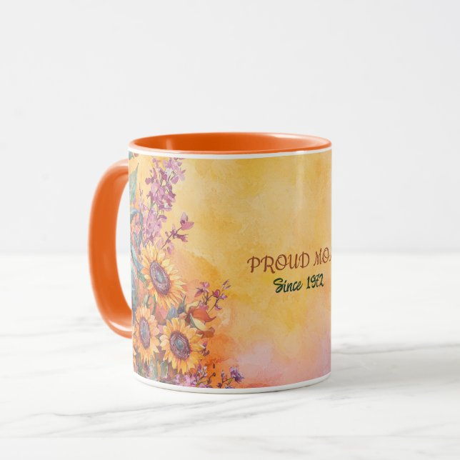 Taza Mother's Day Mug Text "MOM" "Since 1972" (Anverso izquierdo)