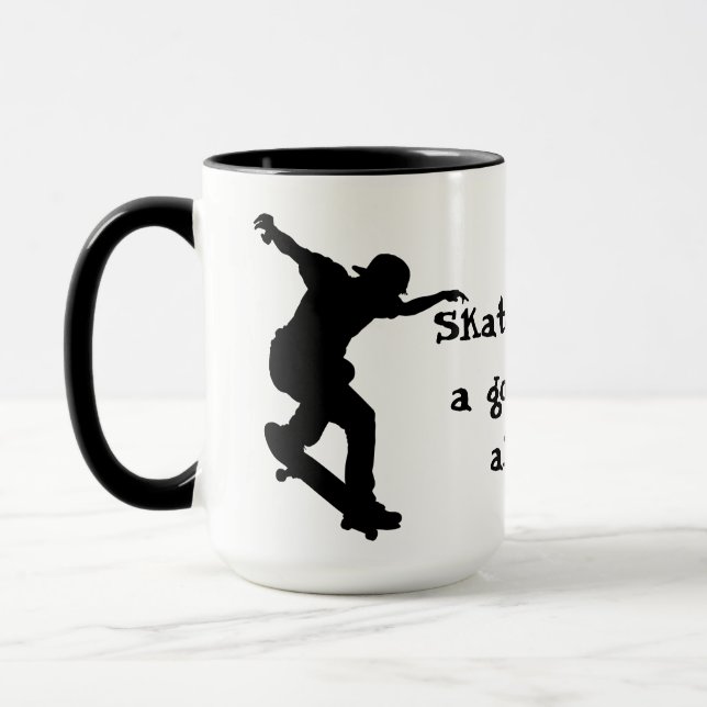 Taza Motivación del Skateboarding Cita Buena Hora Siemp (Izquierda)