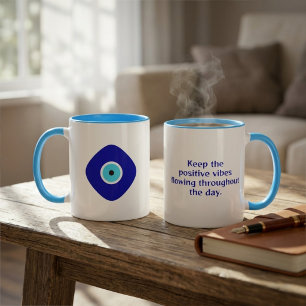 Taza Motivacional Amuleto Nazar Ojo Azul Malo