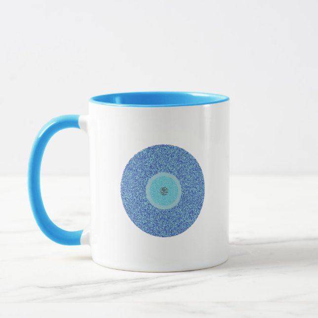 Taza Motivacional Blue Evil Oye in Rough Hearts Pattern (Izquierda)