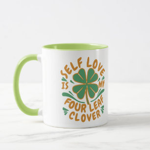 Taza Motivacional de Amor Propio Trébol de Cuatro