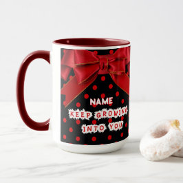 Taza Motivacional Personalizada de Lunares Rojos