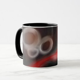 Taza Motivo Arterial: Resumen Negro, Blanco y Rojo