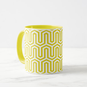 Taza Motivo egipcio Deco - oro mostaza y blanco
