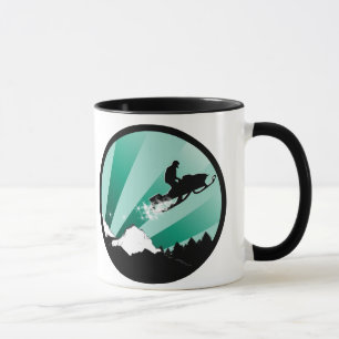 Taza moto de nieve. pthalo. círculo.