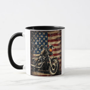 Taza Motocicleta Bandera Retro Bici