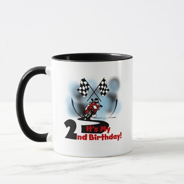 Taza Motocicleta Carreras 2º cumpleaños camisetas y reg (Izquierda)