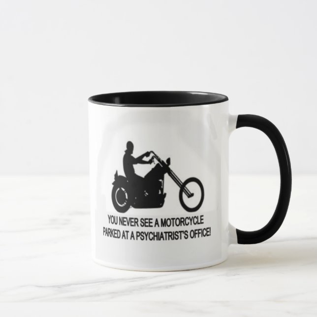 Taza Motocicleta parqueada fuera de la oficina de un (Derecha)