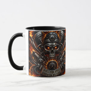 Taza Motociclista de cráneo de pistón de motor