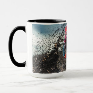Taza Motociclista sucio tirando almohada