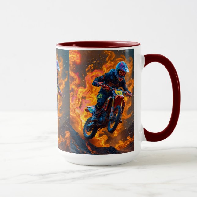Taza Motocross Rider sobre un volcán (Derecha)