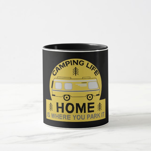 Taza Motohogar | RV Motorhome | Camping Life Latte Mug (Centro)