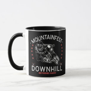 Taza Motor gráfico de carreras de moto cuesta abajo de