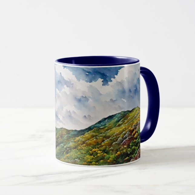 Taza Mountain Hills Landscape Art Mug Cup (Anverso derecho)
