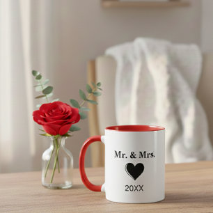 Taza Mr. & Mrs. Heart Anniversary Mug