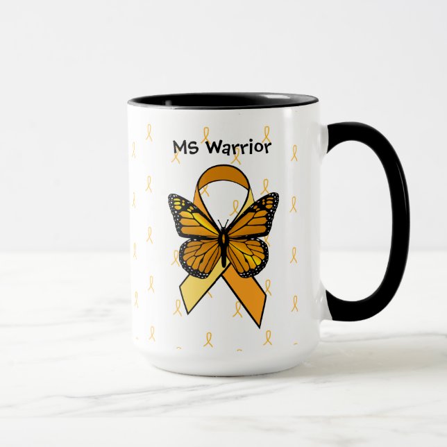 Taza MS Esclerosis múltiple mariposa Cinta Coffee Mug (Derecha)