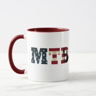 Taza Mtb Bandera Americana Vintage Bicicleta de Montaña