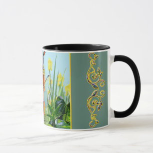 Taza MU cómica con la rana que toca el violoncelo