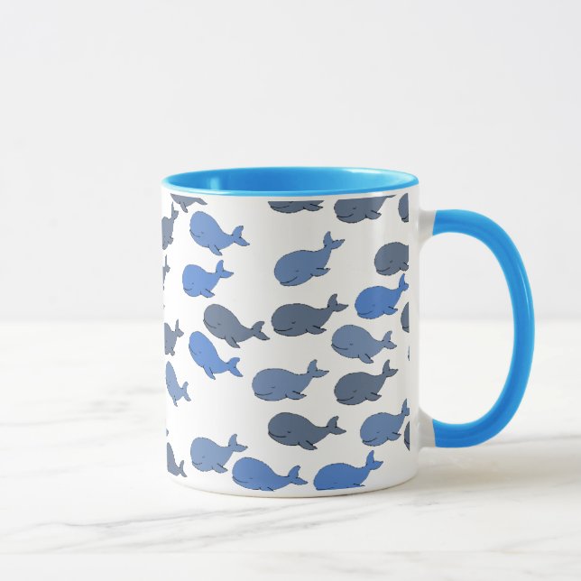 Taza muchas ballenas ~ lindo patrón (Derecha)