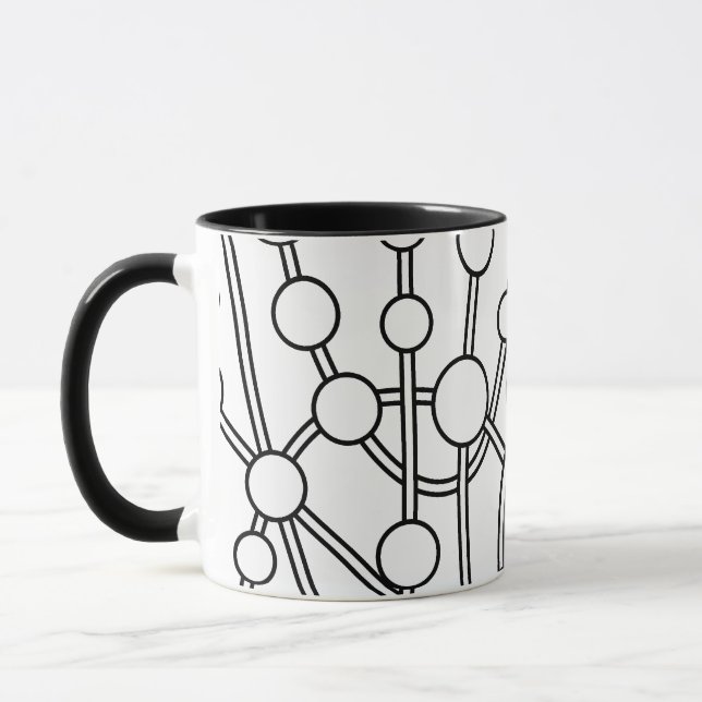 Taza Muchas carreteras II negras con blanco (Izquierda)