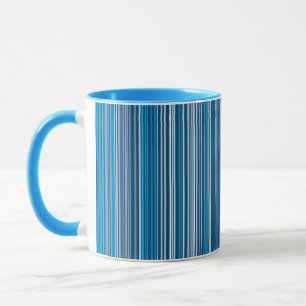 Taza Muchas franjas multicolores en el azul