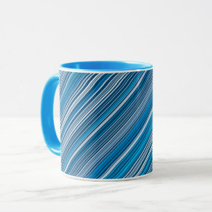 Taza Muchas franjas multicolores en el gla azuleado