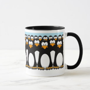 Taza Muchedumbre de pingüinos divertidos del dibujo