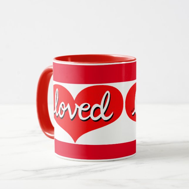 Taza MUCHO AMADO - Corazón de amor rojo- (Anverso izquierdo)