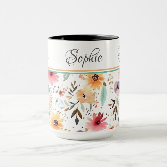 Taza Muerco floral amarillo rosa (Centro)