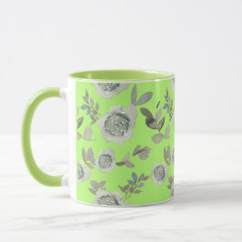 Taza Muerco floral verde claro