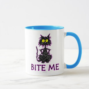 Taza ¡Muérdame! Diseños del regalo del gato