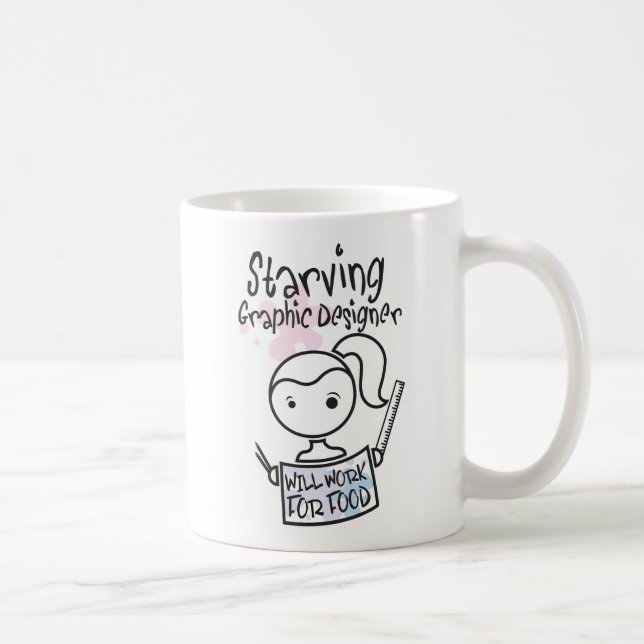 Taza muerta de hambre del diseñador gráfico (Derecha)
