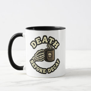 Taza Muerte Antes de Descafeinado Cráneo Retro Divert