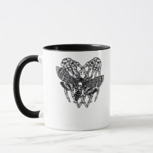 Taza Muerte Moth Classic - Corazón de mano de esqueleto