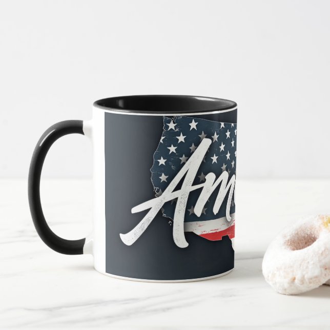 Taza Muertes de la bandera estadounidense (Con donut)