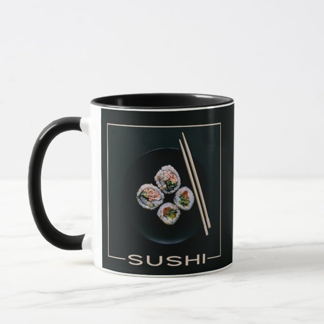 Taza Muertes en monograma de personalizado de sushi (Izquierda)